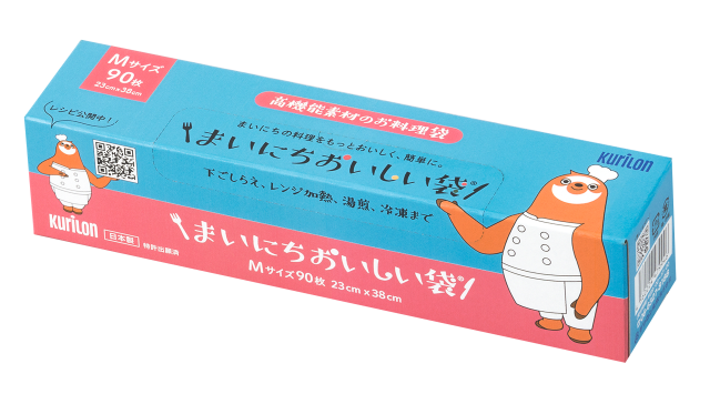 <div class='lum-box'><h4 class='fontColor_blue lum-font-size'>まいにちおいしい袋</h4></div><div class='lum-font-cnt'>『まいにちの料理をもっとおいしく、簡単に』という想いから生まれました。
高機能素材だから、レンジ加熱、湯煎、冷凍や保存など、幅広くご使用いただける袋です。</div>