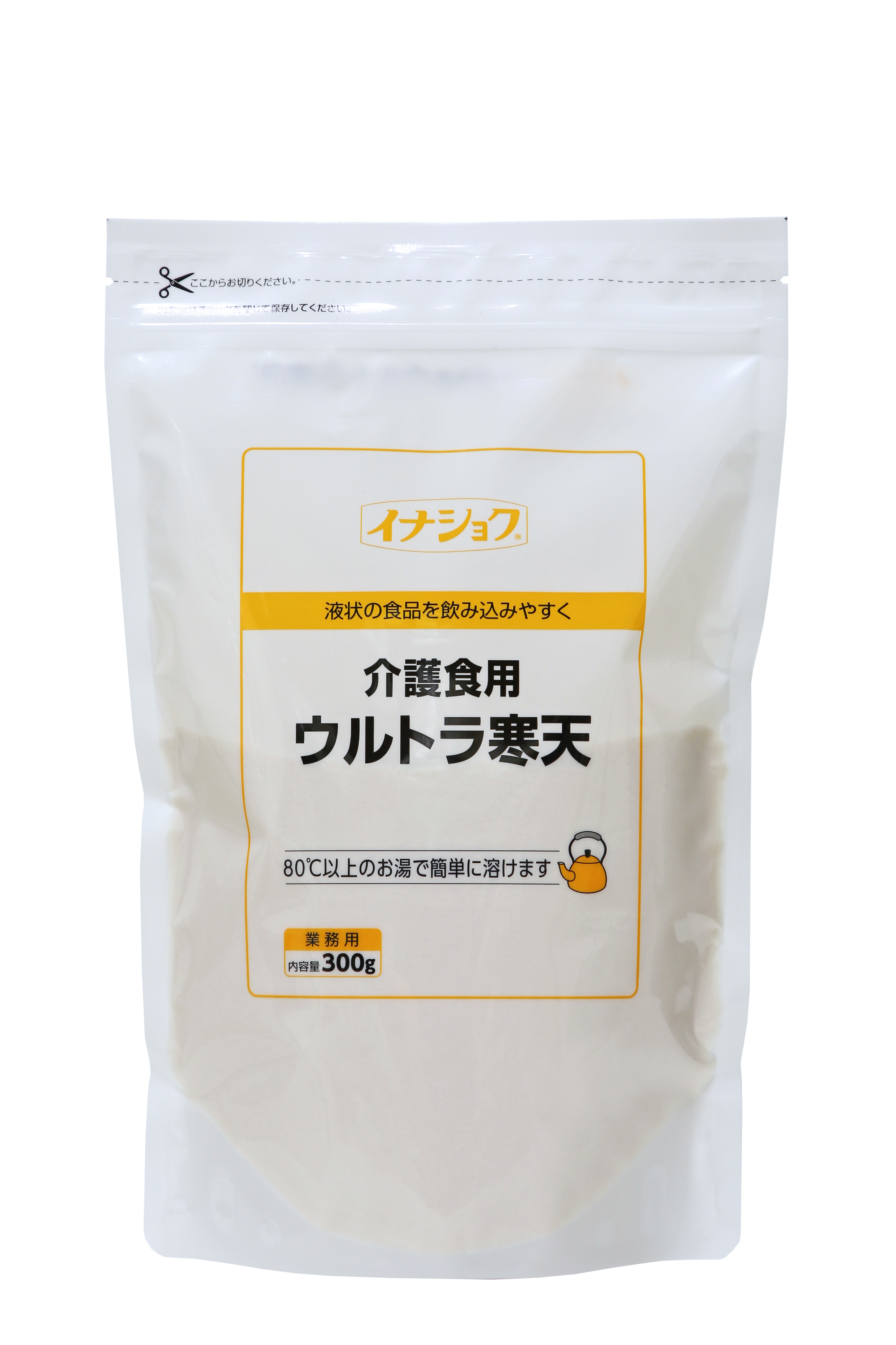<div class='lum-box'><h4 class='fontColor_blue lum-font-size'>介護食用ウルトラ寒天</h4></div><div class='lum-font-cnt'>ゼラチンのようなやわらかいゼリーが作れる寒天。
お茶や牛乳などの液体を飲みこみやすいゼリー状にすることができます。</div>
