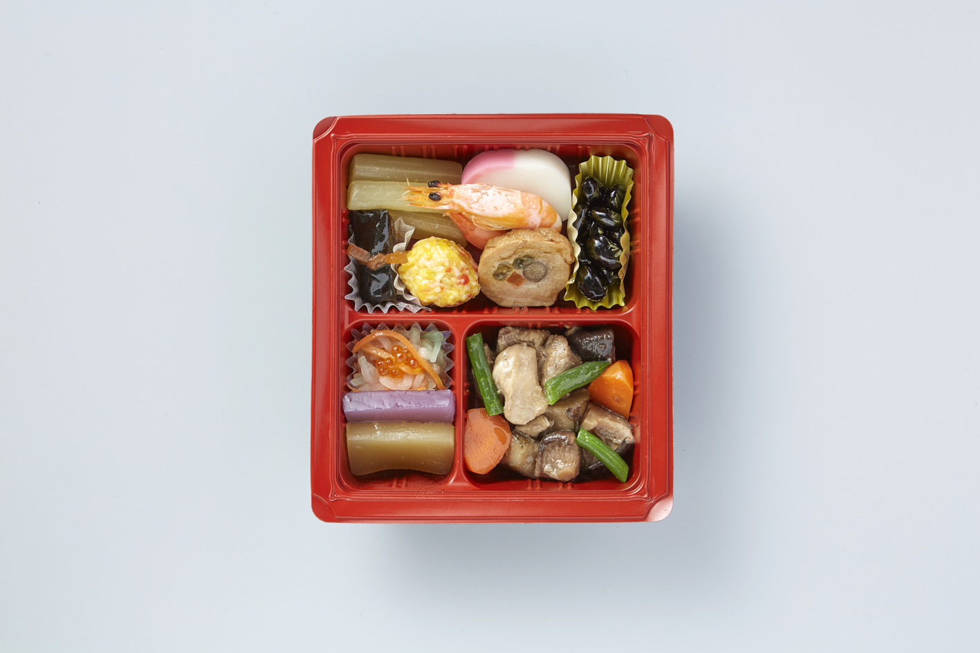 <div class='lum-box'><h4 class='fontColor_blue lum-font-size'>冷凍おせち　『祝』　『華』【個食タイプ】</h4></div><div class='lum-font-cnt'>食塩相当量約2ｇに調整した減塩おせち。
1人前で冷蔵庫解凍ですぐに食べれる便利なおせち。
『祝』『華』の選べる2種類。冷凍なのでお正月に限らずイベント食でも。</div>