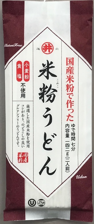 <div class='lum-box'><h4 class='fontColor_blue lum-font-size'>グルテンフリー米粉うどん　142ｇ</h4></div><div class='lum-font-cnt'>小麦由来原料・食塩不使用。
厳選した国産米粉で作った、コシがありのど越しの良いグルテンフリーのうどんです。</div>