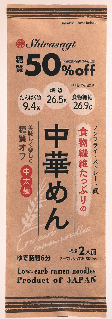 <div class='lum-box'><h4 class='fontColor_blue lum-font-size'>食物繊維たっぷりの中華めん　150ｇ</h4></div><div class='lum-font-cnt'>糖質50％オフ。(当社従来品比較）。
食物繊維がたっぷり入った身体にやさしい中華めんです。</div>