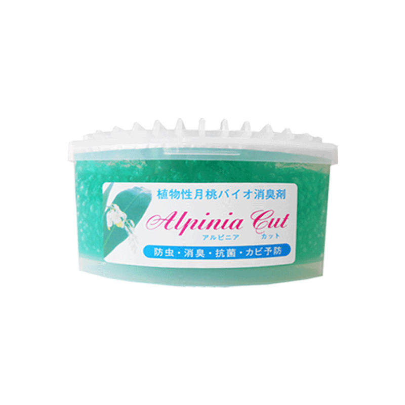 <div class='lum-box'><h4 class='fontColor_blue lum-font-size'>アルピニアカット</h4></div><div class='lum-font-cnt'>植物由来の香気成分によるカビ予防・虫除け・消臭剤。12畳のお部屋で4か月6帖未満のスペース（狭い部屋、下駄箱、クローゼット、浴室、納戸など）は半年効果を発揮する。</div>