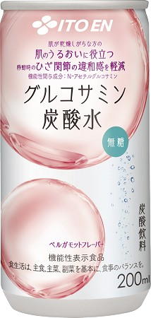 <div class='lum-box'><h4 class='fontColor_blue lum-font-size'>【機能性表示食品】グルコサミン炭酸水</h4></div><div class='lum-font-cnt'>オトナ世代にお勧めしたい、機能性表示食品の無糖炭酸水。

製品1本あたり、‘N-アセチルグルコサミン’を500mg含有。‘N-アセチルグルコサミン’とはヒアルロン酸のもととなる成分で、「肌が乾燥しがちな方の肌のうるおいに役立つ」機能と「移動時のひざ関節の違和感を軽減」する機能が報告されています。</div>