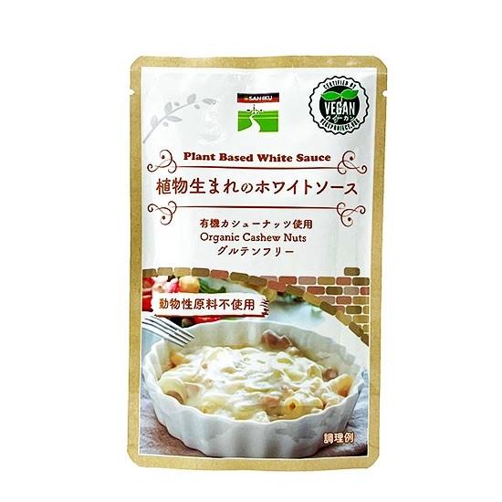 <div class='lum-box'><h4 class='fontColor_blue lum-font-size'>植物生まれのホワイトソース</h4></div><div class='lum-font-cnt'>シンプルな原料のみを使用（有機カシューナッツ（ベトナム産）、玄米粉（玄米（国産））、塩、香辛料、なたね油）、素材の味を活かし、シチュー、グラタンのソースとして、お好みの味付けができるように、素朴な味に仕上げました。ブロッコリー、にんじん、じゃがいもなどの温野菜にそのままかけて食べても美味しいです。</div>