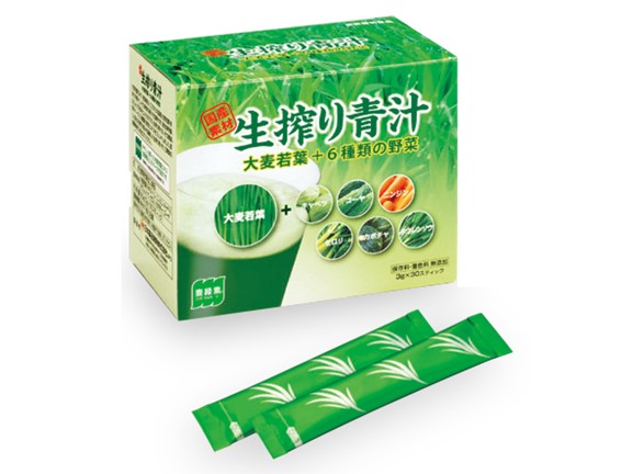 <div class='lum-box'><h4 class='fontColor_blue lum-font-size'>生搾り青汁（3g×30スティック）</h4></div><div class='lum-font-cnt'>大麦若葉と新鮮な野菜をギュッと搾ったこだわりの青汁です。
こだわりの国産大麦若葉を搾汁し、加熱せずに粉末化する活性保存製法により生まれた大麦若葉エキスを使用しています。生搾り青汁はその大麦若葉エキスをベースに6種類の国産野菜エキスをブレンドした安心・安全で飲みやすい青汁です。</div>