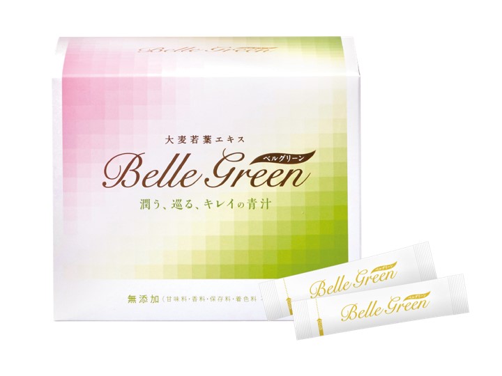 <div class='lum-box'><h4 class='fontColor_blue lum-font-size'>Belle green（3g×30スティック）</h4></div><div class='lum-font-cnt'>潤う、巡る、キレイの青汁
Belle(ベル)とはフランス語で、「美しい」の意味を持ちます。眠っているキレイを呼び覚まし、より美しい自分を手に入れていただきたい。そんな想いから生まれました。
Belle Greenは、酵素等の有用成分が活きたまま含まれる大麦若葉エキスに潤いと巡りの厳選素材6種を加えた美しく輝くための青汁です。</div>