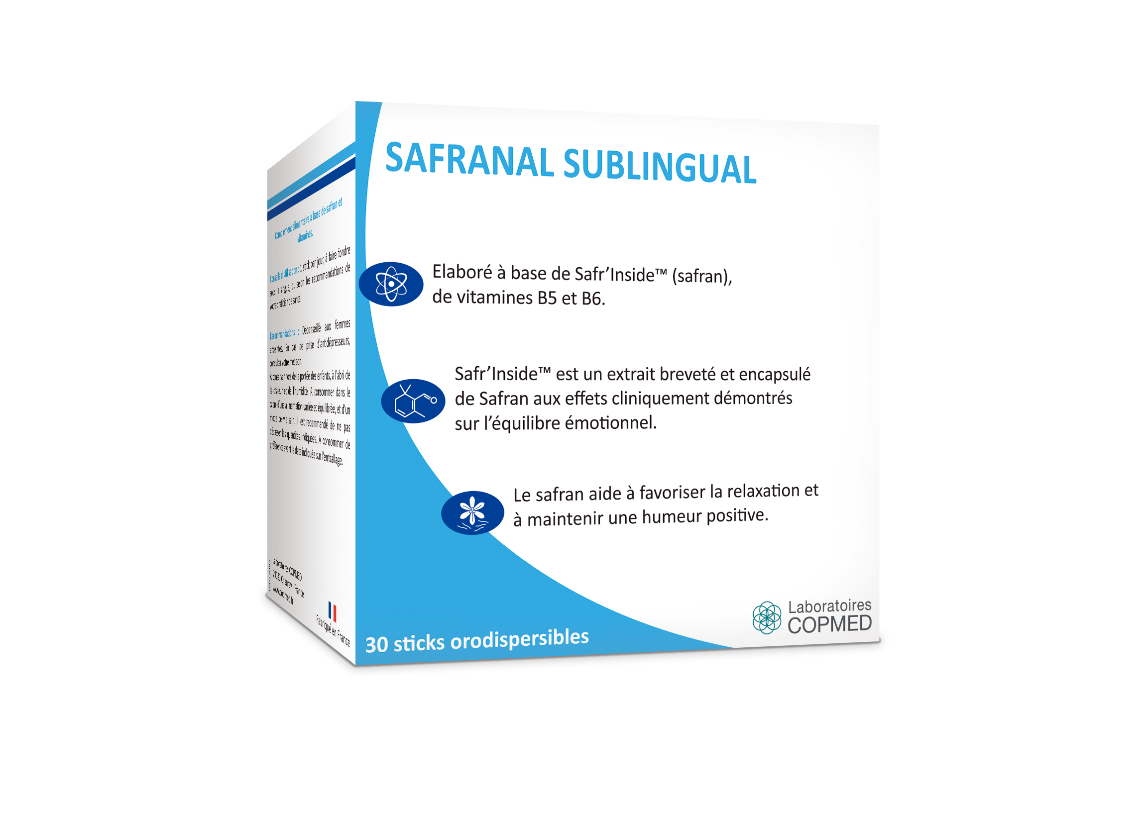 <div class='lum-box'><h4 class='fontColor_blue lum-font-size'>SAFRANAL SUBLINGUAL サフラナール サブリンガル</h4></div><div class='lum-font-cnt'>人口の4分の1以上が、抗不安薬、抗うつ薬、睡眠薬、その他の精神薬を消費していると言われているフランスで開発され、感情的なバランスに貢献し、リラクゼーションを促進し、前向きな気分を維持するのにお役立ちできる製品です。</div>