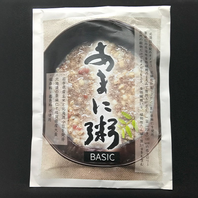 <div class='lum-box'><h4 class='fontColor_blue lum-font-size'>あまに粥　BASIC</h4></div><div class='lum-font-cnt'>亜麻仁（あまに）を使用した、美味しいレトルトお粥。お好みの具材でアレンジレシピもお楽しみください。</div>