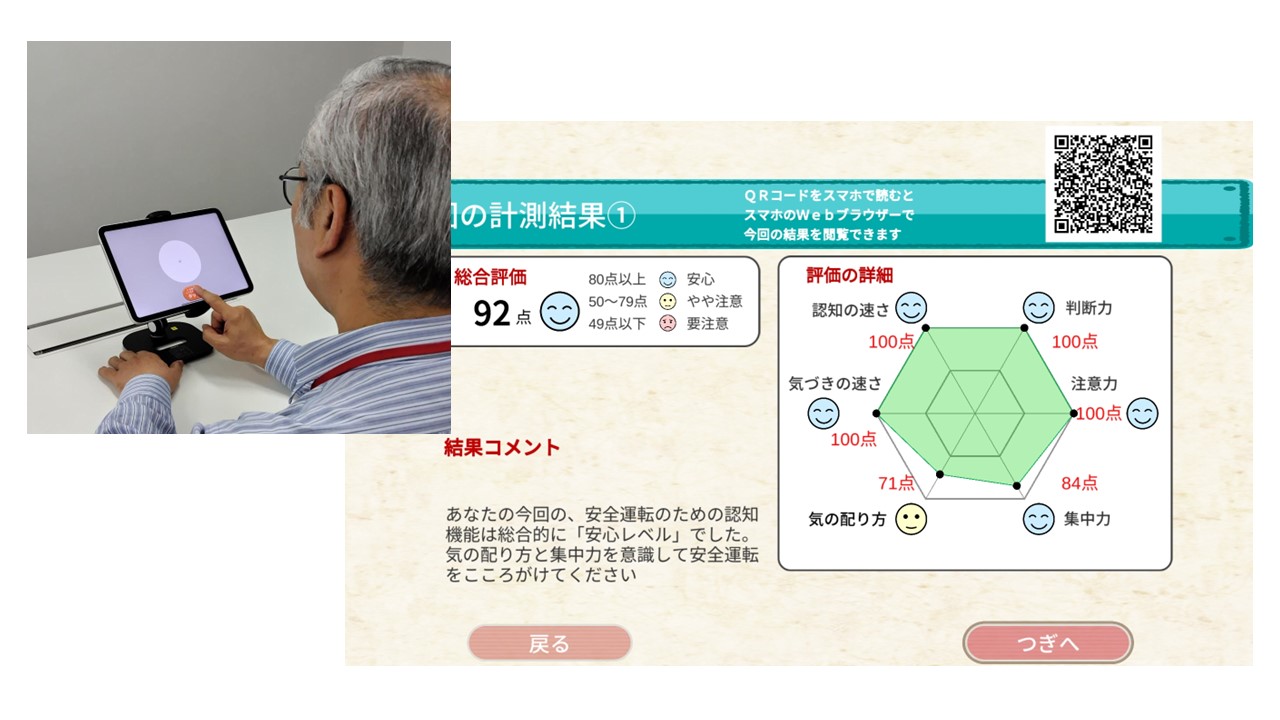 <div class='lum-box'><h4 class='fontColor_blue lum-font-size'>運転脳力チェッカー</h4></div><div class='lum-font-cnt'>運転に必要な認知機能を約1分で、手軽にチェックすることが可能です。運転を業務とする方々の定期的なチェックから、安全運転に関するイベントでの活用にも最適です。</div>