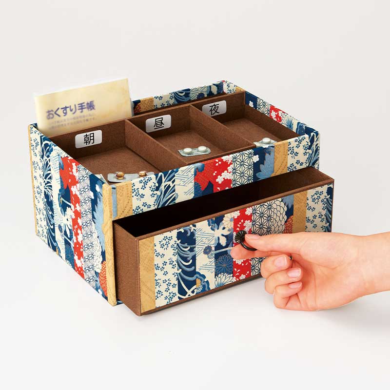 <div class='lum-box'><h4 class='fontColor_blue lum-font-size'>Convenient Medicine Tray</h4></div><div class='lum-font-cnt'>Japanese paper crafts, the beginning of the history of Sakura Horikiri. A convenient medicine tray that helps prevent forgetting to take medicine by allowing you to organize your pills. It’s also perfect for storing small items, ensuring peace of mind for your family.</div>