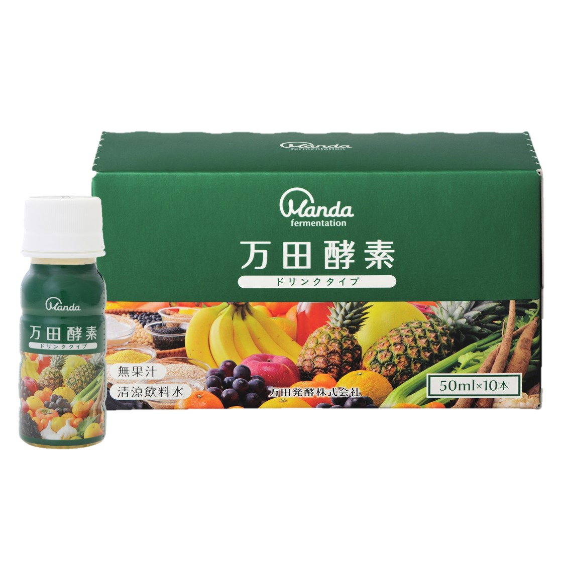 <div class='lum-box'><h4 class='fontColor_blue lum-font-size'>万田酵素ドリンクタイプ50ml</h4></div><div class='lum-font-cnt'>「万田酵素」ペーストタイプ1包分相当を配合した、飲みやすいドリンクタイプ。
お子様からご年配の方まで、皆様に美味しくお召し上がりいただけます。</div>