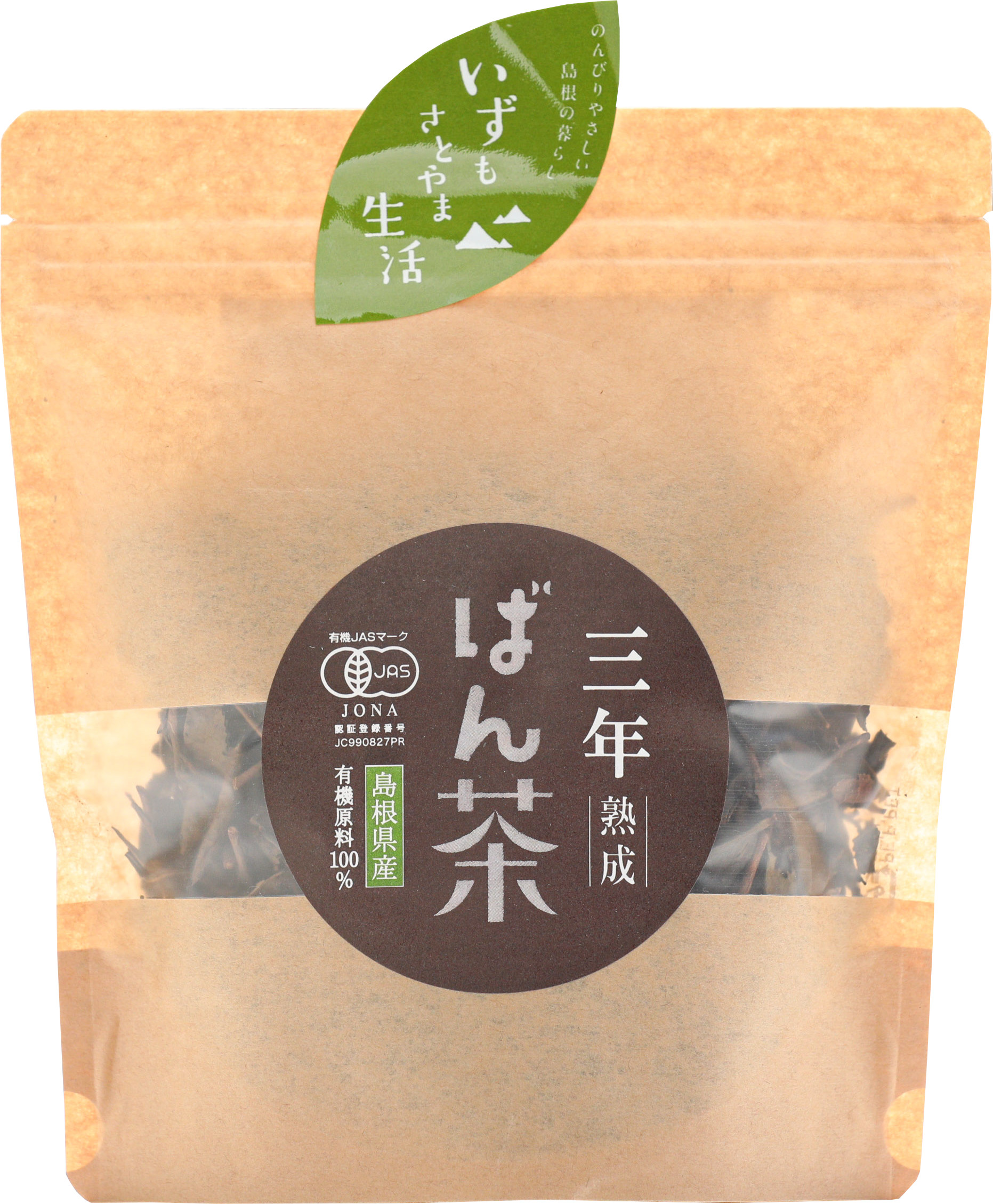 <div class='lum-box'><h4 class='fontColor_blue lum-font-size'>有機三年熟成番茶</h4></div><div class='lum-font-cnt'>島根県内で有機栽培された番茶をじっくりと三年熟成させることによりまろやかな味に仕上がりました。肥料は植物性にこだわっています。</div>