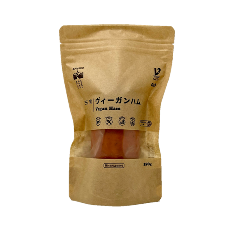 <div class='lum-box'><h4 class='fontColor_blue lum-font-size'>Vegan Ham</h4>
         </div>
         <div class='lum-font-cnt'>This ham is made entirely from plant-based ingredients, without using any meat, fish, eggs, dairy products, etc. It can be stored at room temperature before opening.</div>