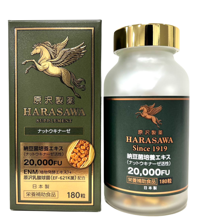 <div class='lum-box'><h4 class='fontColor_blue lum-font-size'>原沢製薬 プレミアム納豆キナーゼ 20,000FU</h4></div><div class='lum-font-cnt'>ナットウキナーゼには、血管につくられる血栓を溶かしやすくする働きがあり、脳梗塞や心筋梗塞などの血栓症を予防する効果が報告されています。
更に、植物由来の有用菌生産物質エンザミン（ENM）や原沢乳酸球菌(EF-621K菌)、GABAを配合。</div>