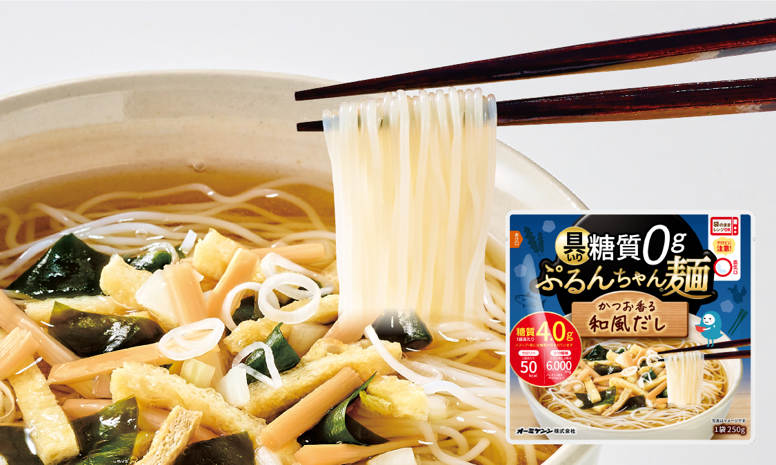 <div class='lum-box'><h4 class='fontColor_blue lum-font-size'>New Product: 0g Carb Purunchan Noodles with Japanese Dashi</h4></div>
        	 	<div class='lum-font-cnt'>New Product Launching March 1, 2025: 0g Carb Purunchan Noodles with Japanese Dashi
Made with "Purunchan Calorie Diet Noodles," a dietary fiber product containing 0g carbs and just 6kcal per 100g. Microwaveable directly in the bag. This mild Japanese-style dashi features the rich umami of bonito and mackerel, enhanced by the savory sweetness of chopped fried tofu and green onions.</div>