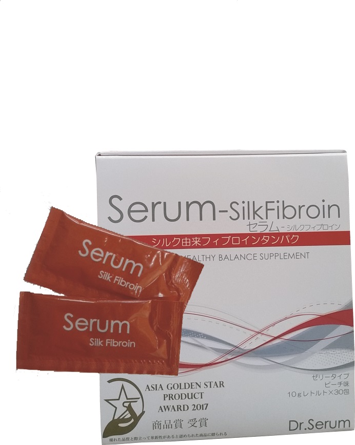 <div class='lum-box'><h4 class='fontColor_blue lum-font-size'>Serum Silk Fibroin</h4></div>
        	 	<div class='lum-font-cnt'>made of silk is a metabolic syndrome prevention jelly. The protein contained in "serum-silk fibroin" has the effect of adsorbing dietary fat and sugar and in various clinical trials, continuous ingestion may reduce blood sugar, triglycerides, and cholesterol has been proven. It is attracting attention as a measure against obesity.</div>