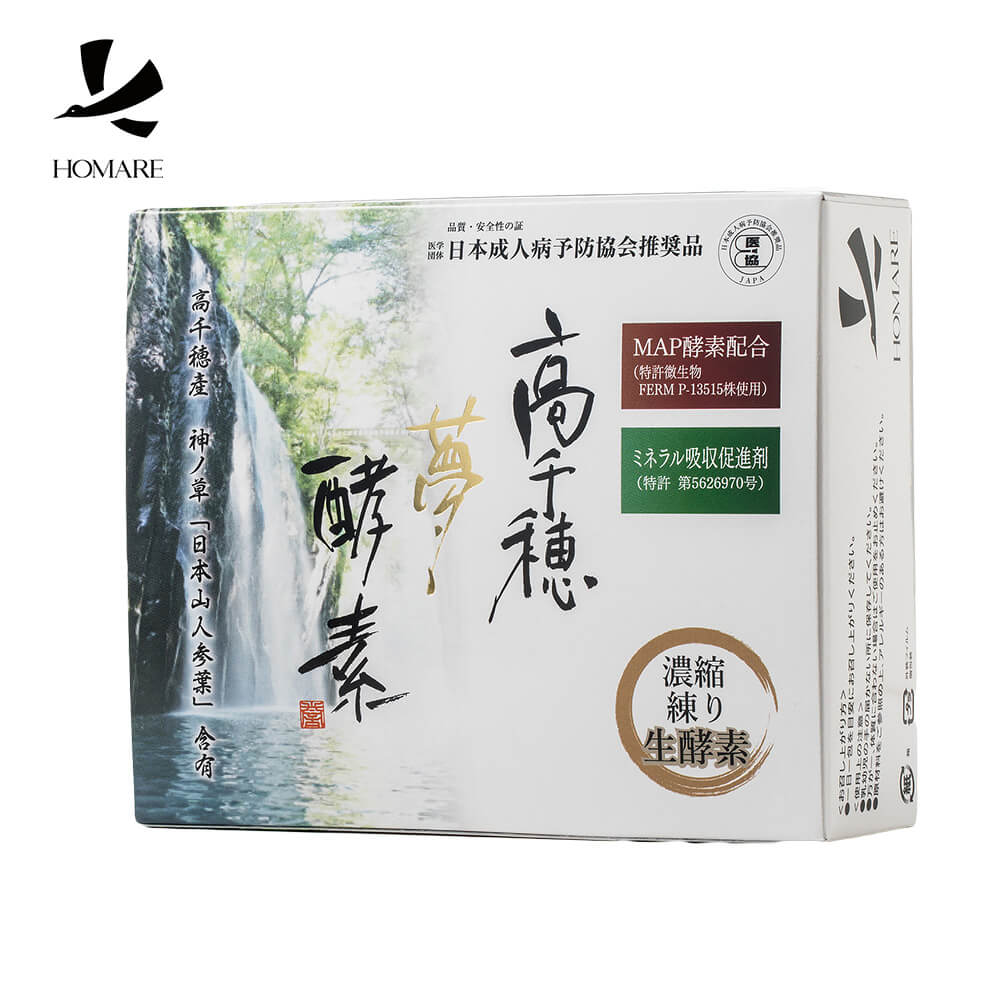 <div class='lum-box'><h4 class='fontColor_blue lum-font-size'>Takachiho-Yume-Koso</h4></div>
        	 	<div class='lum-font-cnt'>Safety & Safety Manufacturing Method Using 80 kinds of carefully selected ingredients, It is a concentrated raw enzyme paste that is packed with the power of enzymes fermented in a ceramic jar. Unheated and sugar-free. Contains "MAP enzyme" that acts on the autonomic nerves to adjust the balance of the sympathetic and parasympathetic nerves. ≪Takachiho-Yume-Koso≫ is recommended by the Japan Association for the Prevention of Adult Diseases.</div>