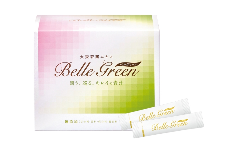 <div class='lum-box'><h4 class='fontColor_blue lum-font-size'>Belle green (3g x 30sticks)</h4></div>
        		 <div class='lum-font-cnt'>"Belle" means beautiful in French. This green powder is to wake up beauty still asleep and bring out the true beauty you have. The vitamins, minerals and 50+ active nutrients in fresh barley grass support healthy beauty. The beauty essence in marine collagen peptide, plant placenta and coix seed extract supports skin texture and elasticity. The cleansing effect of fermented plant extracts, LAB (Lactic acid bacterium), Dried yeast supports eliminating waste inside the body.</div>