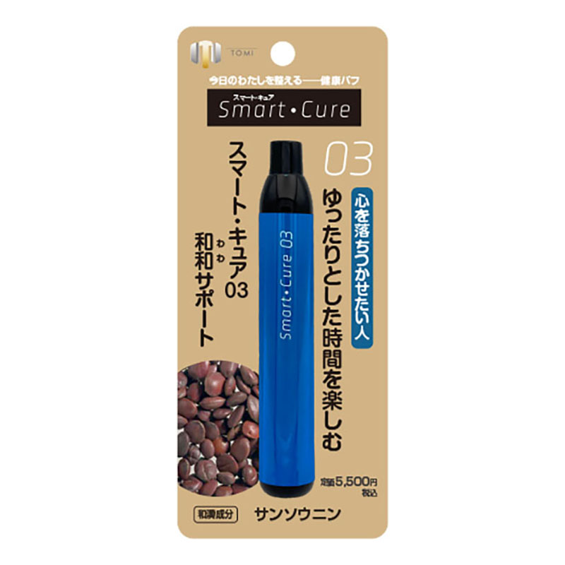<div class='lum-box'><h4 class='fontColor_blue lum-font-size'>スマート・キュア03　和和(わわ)サポート</h4></div><div class='lum-font-cnt'>スマート・キュア03　和和(わわ)サポートは、和漢成分のサンソウニンを用いた、機能性フレーバーデバイスで、電子タバコを本体とし、吸入部（マウスピース）を口に加え、煙を大きく吸い込みます。吸引すると白い蒸気が発生しますので、そのまま吸引してください。</div>