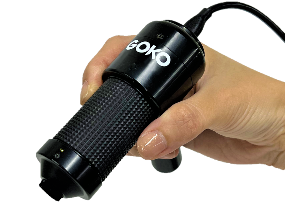 <div class='lum-box'><h4 class='fontColor_blue lum-font-size'>Handheld Ultra Microscope GOKO EV-13</h4></div>
        		<div class='lum-font-cnt'>Observe hair cuticles, food mold, carpet mites, and more with unprecedented clarity. Perform ultra-high magnification observations, once deemed impossible with handheld devices, effortlessly with just one hand. Achieving an astonishing 590x magnification, it maintains an exceptional depth of field. GOKO’s unique 'Non-slip Tip Mechanism' ensures gentle handling without damage to objects and a secure grip. Introducing the 'Microscope Anywhere' – a versatile microscope that adapts to any setting. Compatible with iPad for added convenience.</div>