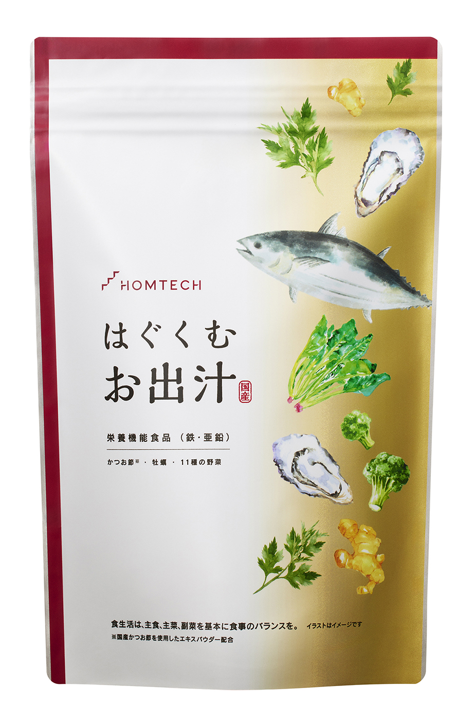<div class='lum-box'><h4 class='fontColor_blue lum-font-size'>HOMTECH HAGUKUMUODASHI</h4></div>
        		<div class='lum-font-cnt'>Turn your daily meals into "fertility habits." Support your daily bodybuilding through your daily meals. Contains flavorful dashi ingredients and 11 carefully selected ingredients such as folic acid, iron, zinc, and vitamins that are good for both men and women. It also contains ginger extract and GABA, making it a new type of "fertility dashi" that supports both your bodies and minds.</div>