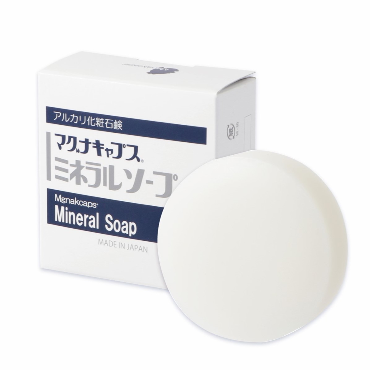 <div class='lum-box'><h4 class='fontColor_blue lum-font-size'>マグナキャプス® ミネラルソープ</h4></div><div class='lum-font-cnt'>アルカリ性化粧品（石鹸）
低刺激の本格石鹸で、アルカリのチカラで肌を清浄にしキメを整えます。 保湿力の高いミネラルミルクを併用するとより効果的です。
無着色・防腐剤（パラベン）不使用。</div>