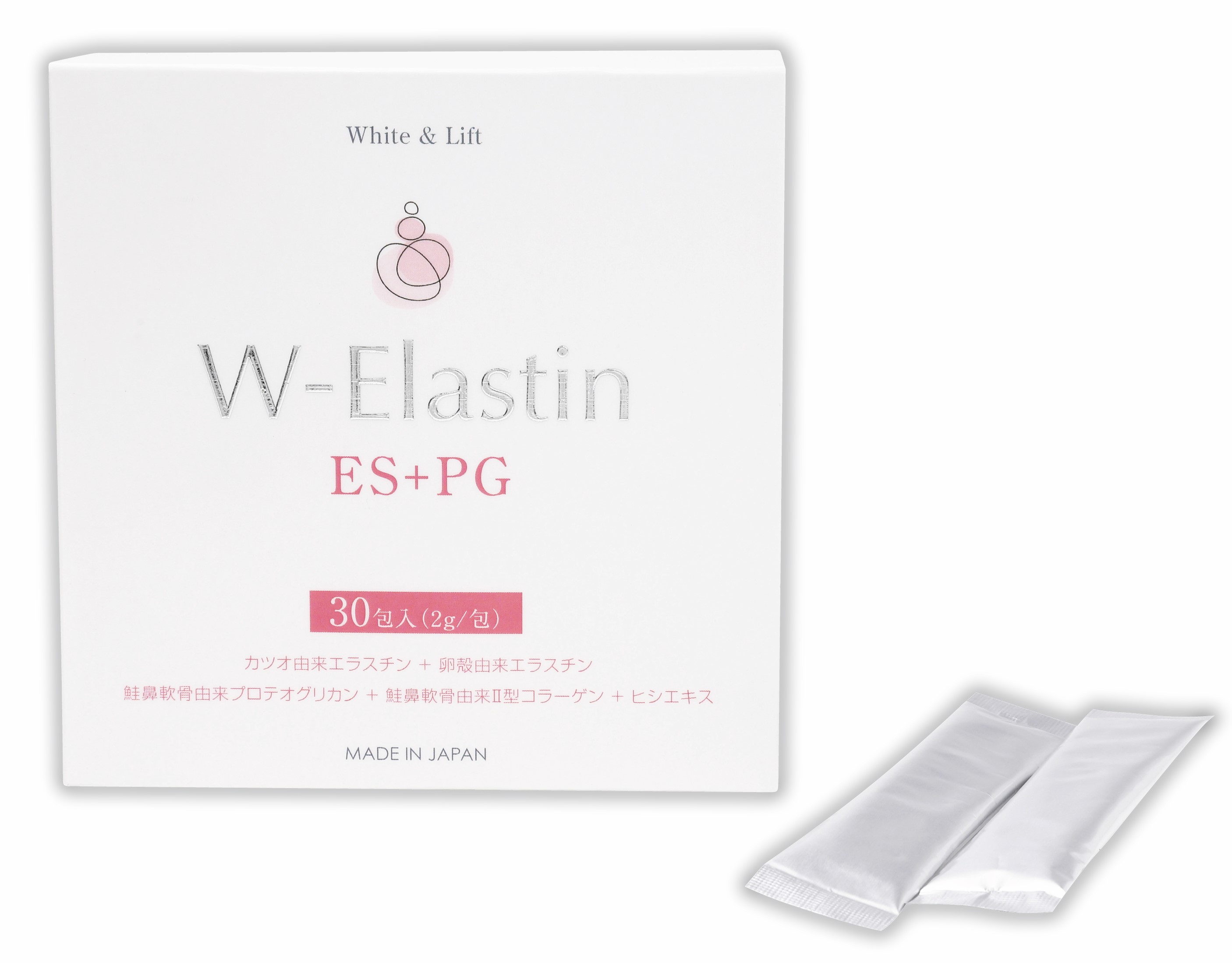 <div class='lum-box'><h4 class='fontColor_blue lum-font-size'>W-Elastin (Berry  Flavor Powder)</h4></div>
        	 <div class='lum-font-cnt'>Skincare: Wrinkles, Blemishes, Whitening, Bust Care
W Elastin is a product that combines eggshell membrane elastin, bonito elastin, proteoglycan, non-denatured type II collagen, and hish extract. It is the most luxurious product containing beauty ingredients among our past products. The berry-flavored granule type tastes delicious and easy to take.

</div>