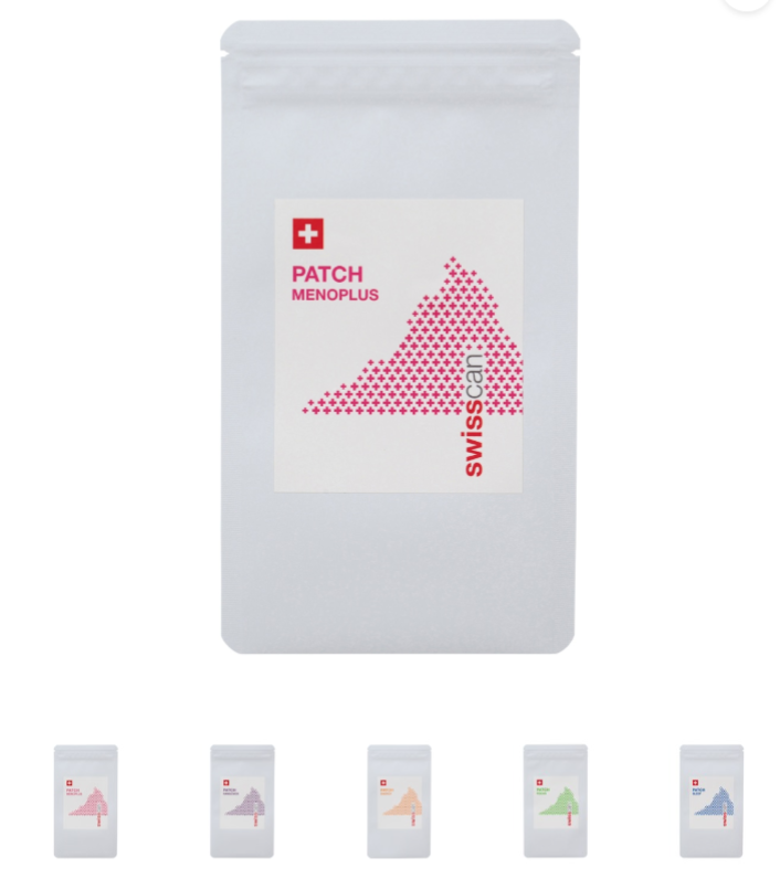 <div class='lum-box'><h4 class='fontColor_blue lum-font-size'>swisscan - Patches (non-CBD)</h4></div>
        		<div class='lum-font-cnt'>We use naturally derived active ingredients (does not contain CBD).
Five varieties are available: MENOPLUS (for menopause), FOCUS (for concentration), SLEEP (for sleep), ENERGY (for vitality), and HANGOVER (for hangover relief).
Choose the one that suits your specific needs.</div>