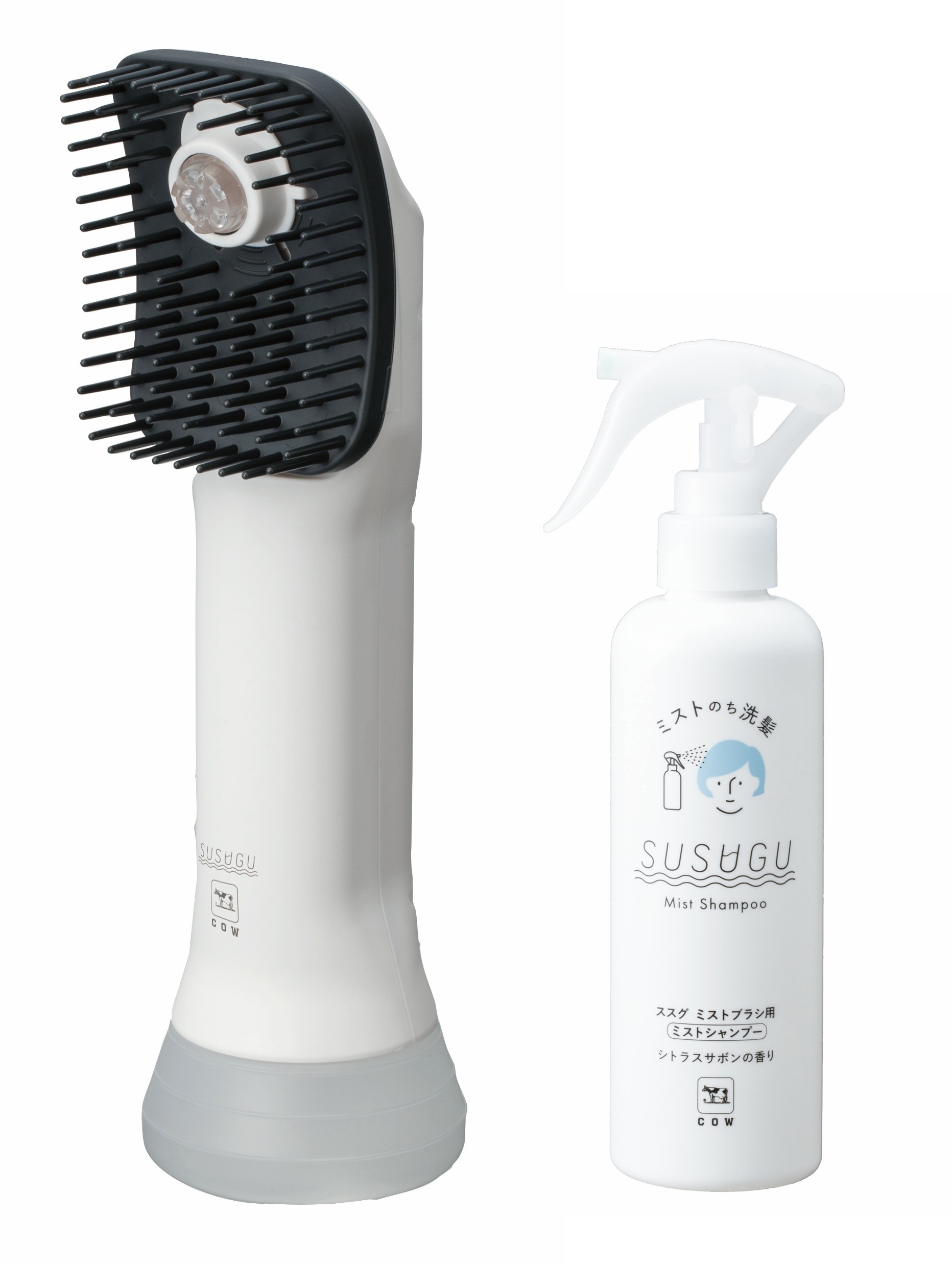 <div class='lum-box'><h4 class='fontColor_blue lum-font-size'>ポータブル洗髪デバイスセットSUSUGU</h4></div><div class='lum-font-cnt'>コップ一杯程度の水で洗髪することが出来る、ミストブラシとミストシャンプーのセット。介護や災害時などお風呂に入れない状況でも心地よく洗髪する事が出来ます。</div>