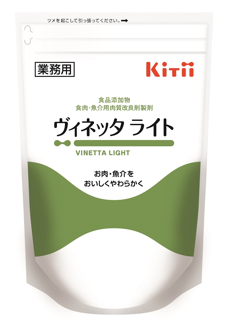 <div class='lum-box'><h4 class='fontColor_blue lum-font-size'>ヴィネッタライト</h4></div><div class='lum-font-cnt'>姉妹品「ヴィネッタ」の機能を食品添加物で再現する事でコストを抑える事に成功した肉・魚介軟化剤です。やわらかくする機能はヴィネッタと同等になります。</div>
