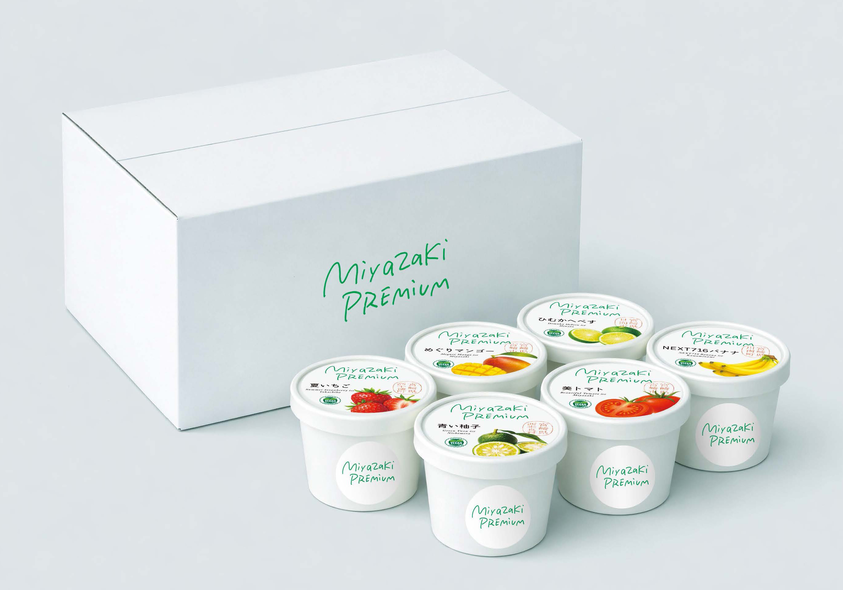 <div class='lum-box'><h4 class='fontColor_blue lum-font-size'>Premium Miyazaki Vegan Ice Cream Gift Set – 6 Varieties</h4>
         </div>
         <div class='lum-font-cnt'>This gift box set features six varieties made with fruits grown in Miyazaki Prefecture.
The base is rice milk produced from specially cultivated rice grown in Miyakonojo, Miyazaki.
Because it is derived from rice—an ingredient familiar to the Japanese palate—it does not overpower the ingredients, instead enhancing the natural character of each fruit.
The six flavors are mango, hebesu citrus, yuzu, summer strawberry, banana, and fruit tomato.
Our main business is OEM development of ice cream and soft-serve ice cream mixes.</div>