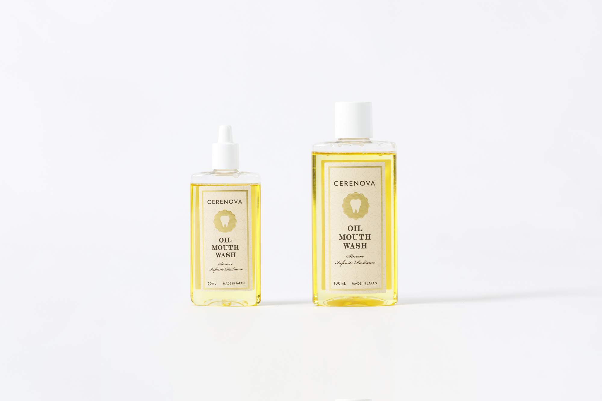 <div class='lum-box'><h4 class='fontColor_blue lum-font-size'>CERENOVA Oil Mouthwash (50mL / 100mL)</h4>
         </div>
         <div class='lum-font-cnt'>A new concept in mouthwash made exclusively from plant-derived ingredients.
Japanese rice bran oil gently dissolves and lifts away oil-based impurities in the mouth, leaving it clean and refreshed.
Natural essential oil aromas provide a soothing sense of relaxation.
With its mild, low-irritation formula, it is ideal for use in dental clinics and professional salons.</div>