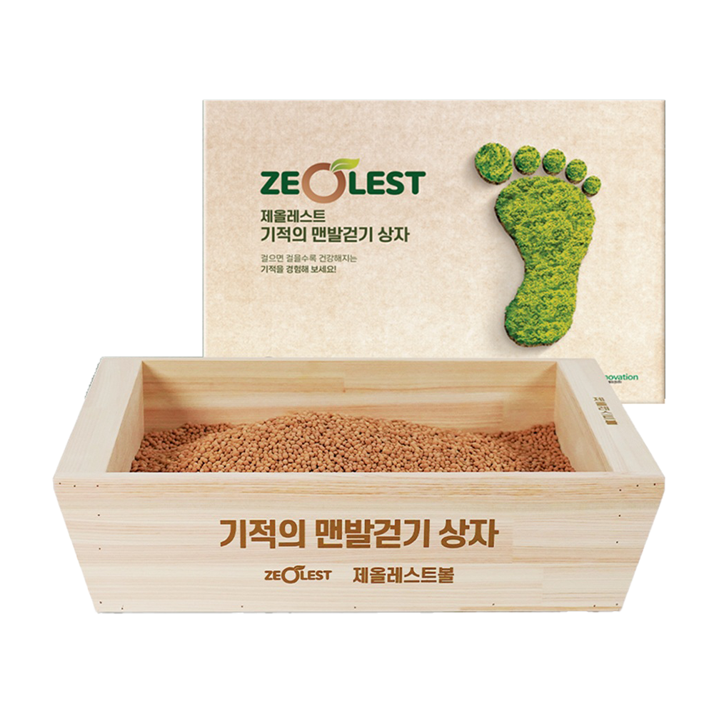 <div class='lum-box'><h4 class='fontColor_blue lum-font-size'>Miracle Barefoot Walking Box</h4>
         </div>
         <div class='lum-font-cnt'>Miracle Barefoot Walking Box
 The eco-friendly Zeolest-ball, baked at the most suitable strength for barefoot walking, is packed into a cypress box so that anyone can walk barefoot anytime, anywhere.  </div>