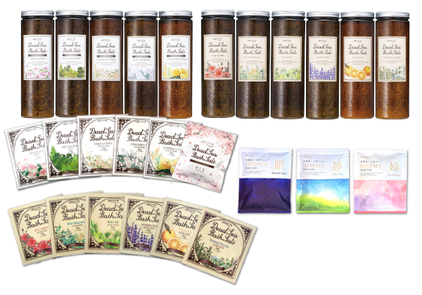 <div class='lum-box'><h4 class='fontColor_blue lum-font-size'>デッドシーバスソルト〈香りのシリーズ〉</h4></div><div class='lum-font-cnt'>死海塩に、天然精油とクチナシ色素で香りと色を付けました。調香はIFA日本代表セラピストの石田美鈴が監修。「ナチュラルアロマ」「イノセントアロマ」「セルフケア」の3種のシリーズで、豊富な香りの中からお選びいただけます。</div>