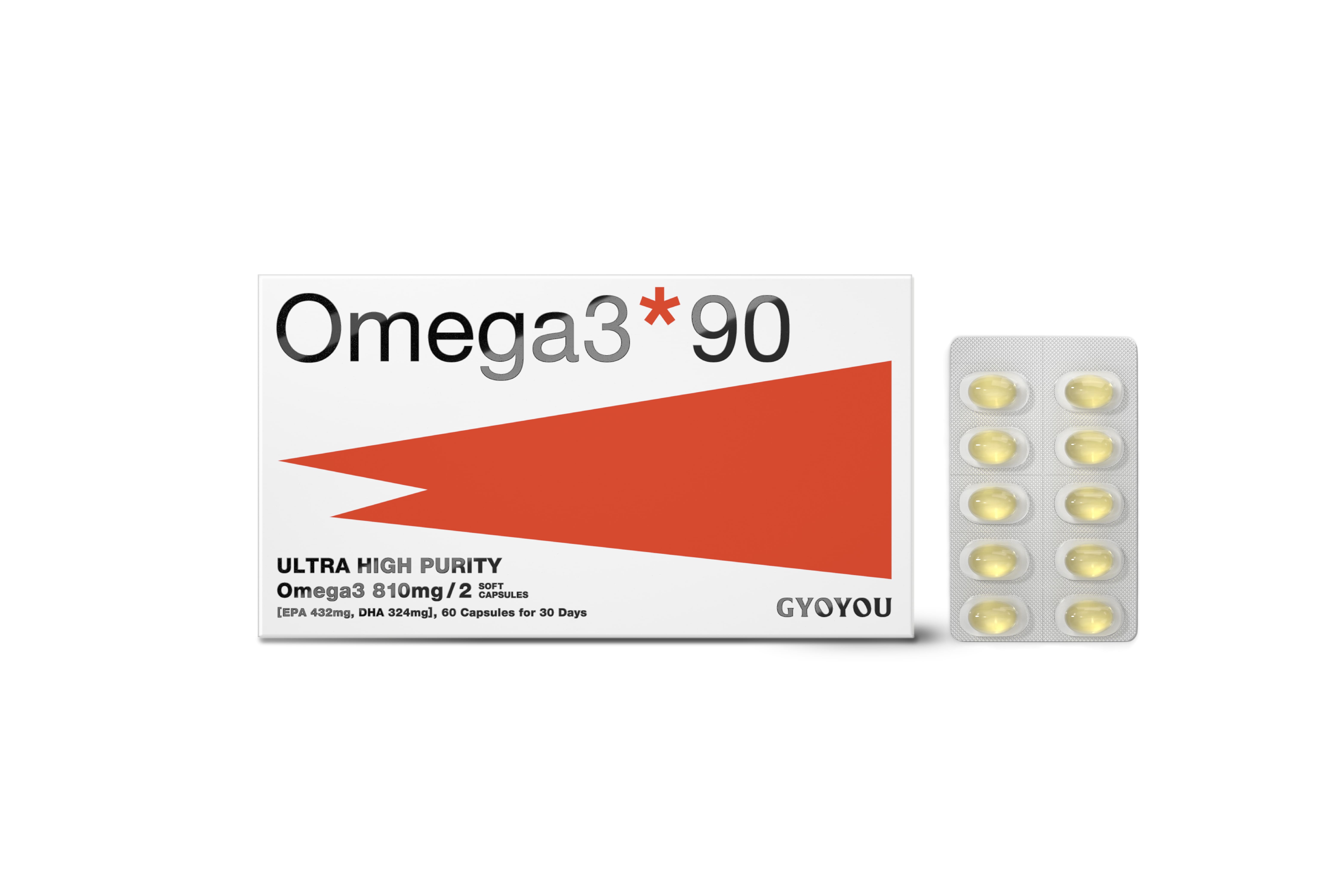 <div class='lum-box'><h4 class='fontColor_blue lum-font-size'>Omega3 90 ソフトカプセル60粒</h4></div><div class='lum-font-cnt'>体内で作ることが出来ないDHAとEPAを同時に摂取できる、
純度90％のオメガ3系脂肪酸サプリ、バランスの取れた総合的なアイテム。

【オメガ3系必須脂肪酸関与成分 / 2粒900mg】
EPA 432mg（48%）
DHA 324mg（36%）
オメガ3合計量 810mg（90%）</div>