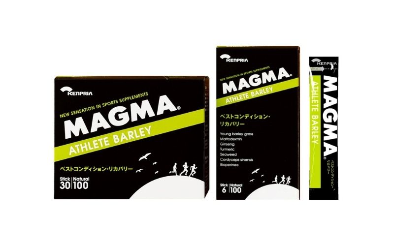 <div class='lum-box'><h4 class='fontColor_blue lum-font-size'>MAGMA ATHLETE BARLEY (3g x 30 sticks, 3g x 6 sticks)</h4></div>
        	 <div class='lum-font-cnt'>Intense trainings and races cause tremendous damage on the body. Magma Athlete Barley contains young barley grass, which is rich in enzymes including SOD, and polyphenols that support recovery. Additionally, more than 60 of useful ingredients from the natural ingredients contained brings out your very best condition.</div>