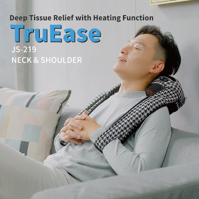 <div class='lum-box'><h4 class='fontColor_blue lum-font-size'>JS-219 TruEase Neck & Shoulder Massager</h4></div>
        	 <div class='lum-font-cnt'>JS-219 TruEase Neck & Shoulder Massager simulates kneading massage, relieves neck and shoulder fatigue, improves circulation, and provides relaxation anytime.</div>