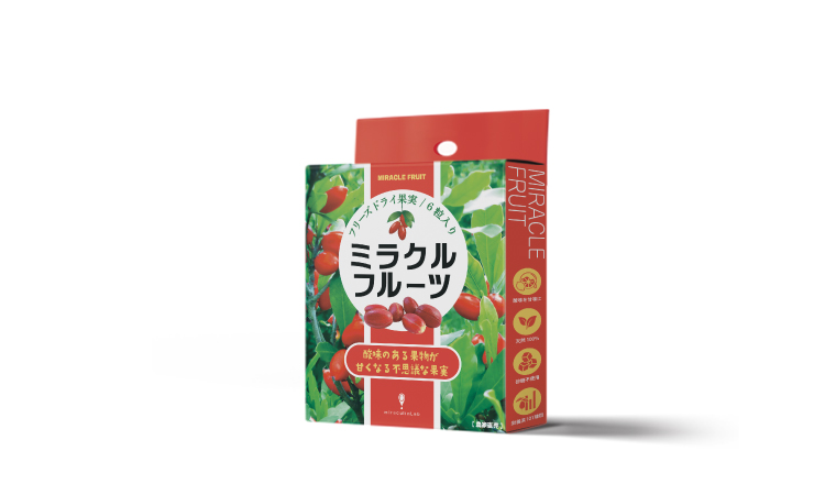<div class='lum-box'><h4 class='fontColor_blue lum-font-size'>Direct from the Farm] Miracle Fruit — Freeze-Dried Whole Fruit</h4></div>
        		<div class='lum-font-cnt'>Miracle fruit is a rare fruit with a mysterious effect that makes sour foods taste sweet. This mysterious effect is a new, naturally occurring form of sweetness that "changes" the sense of taste, rather than "adding" sweetness. Miraculin Lab recommends "sensory sweeteners," which utilize the tongue's sense of sweetness, rather than relying on conventional or artificial sweeteners.　Each miracle fruit contains over 100 nutrients, including 7 functional ingredients, 17 nutritional ingredients, and all 9 essential amino acids (EAA).
</div>